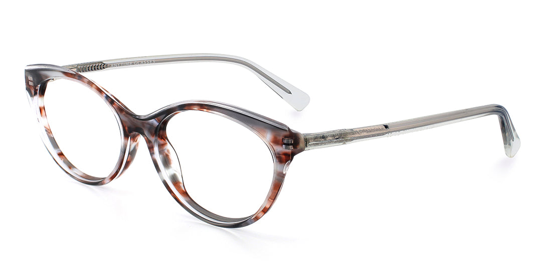 Multicolored Crystal Oval Reader Frame A17394 Crystal brown
