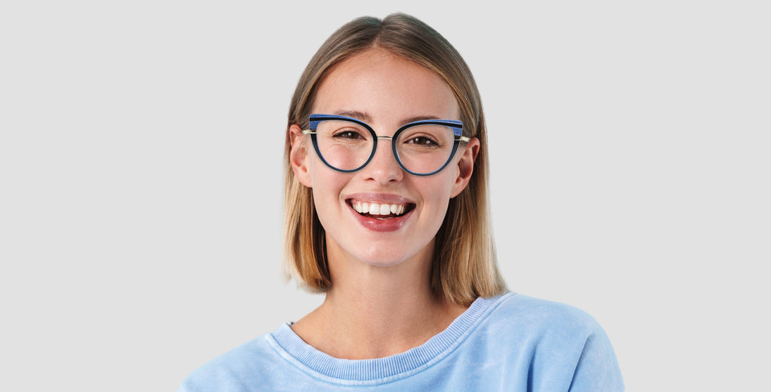 Snazzy Translucent Blue Reader Frames 7700