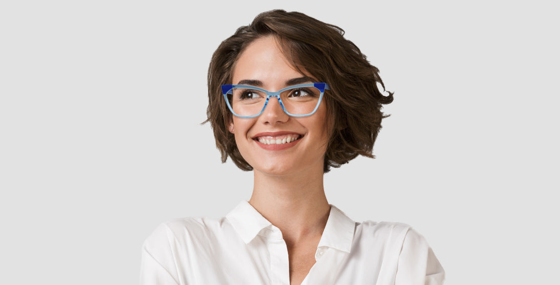 Two Tone Blue Clear Prescription Frame 7707
