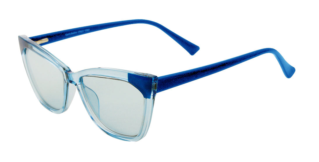 Two Tone Blue Clear Sunglasses 7707