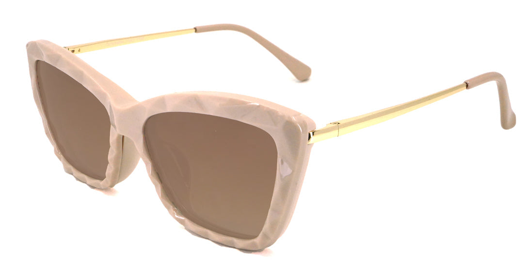 Fashionable Metal Plastic Clip-on Sunglasses 7748 Tan