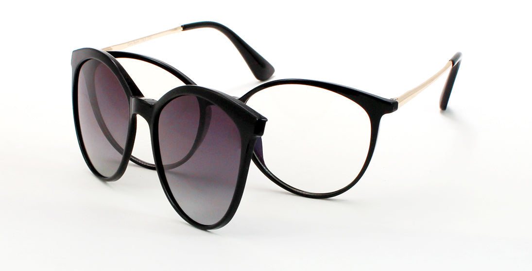 Beautiful Sophisticated Clip-on Sunglasses 7751 Black