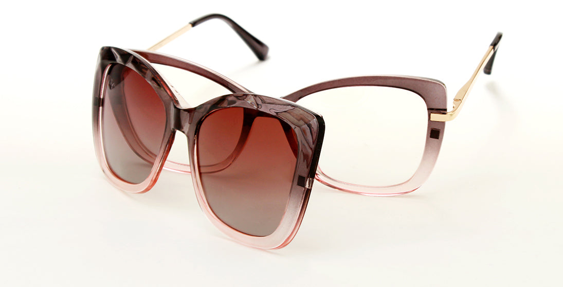Playful Patterned Clip-on Sunglasses 7753