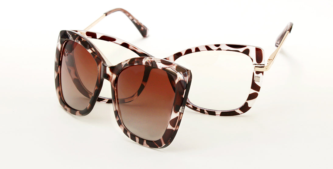 Playful Patterned Clip-on Sunglasses 7753