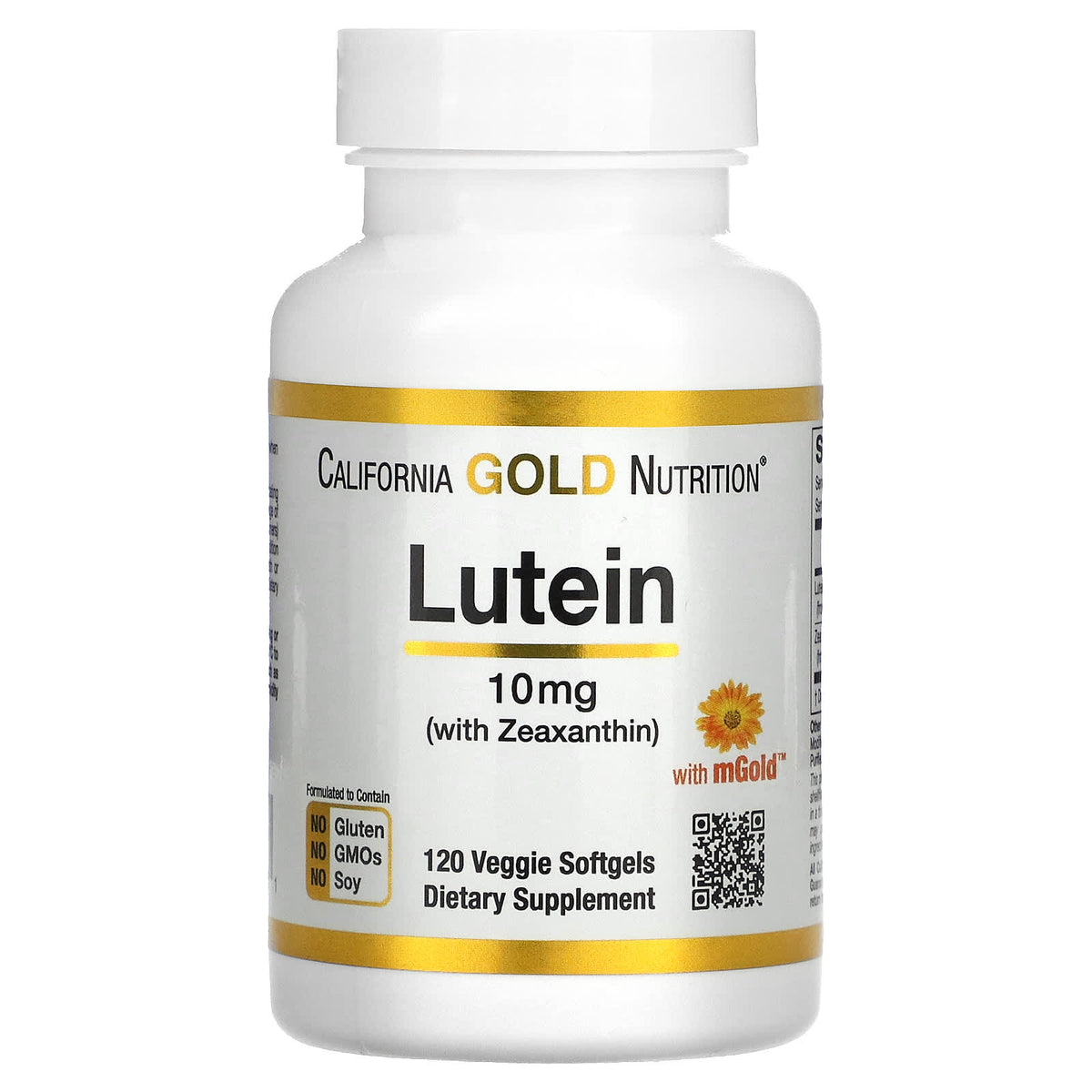 California Gold Nutrition Lutein with Zeaxanthin 10mg Softgels, 120ct