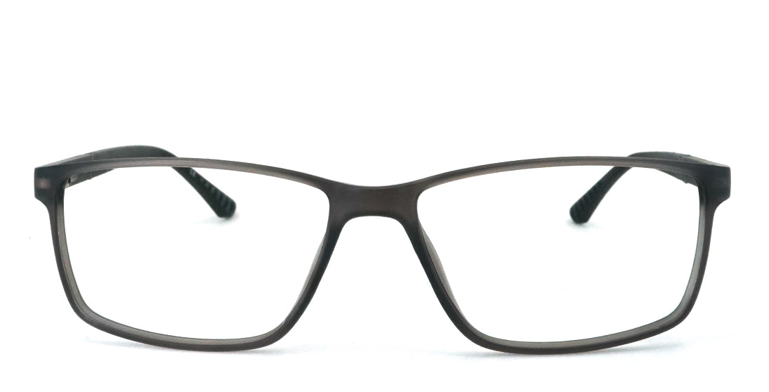 Rectangle Grey Plastic Eyeglasses