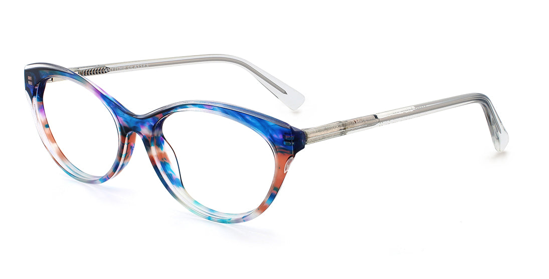 Multicolored Crystal Oval Reader Frame A17394