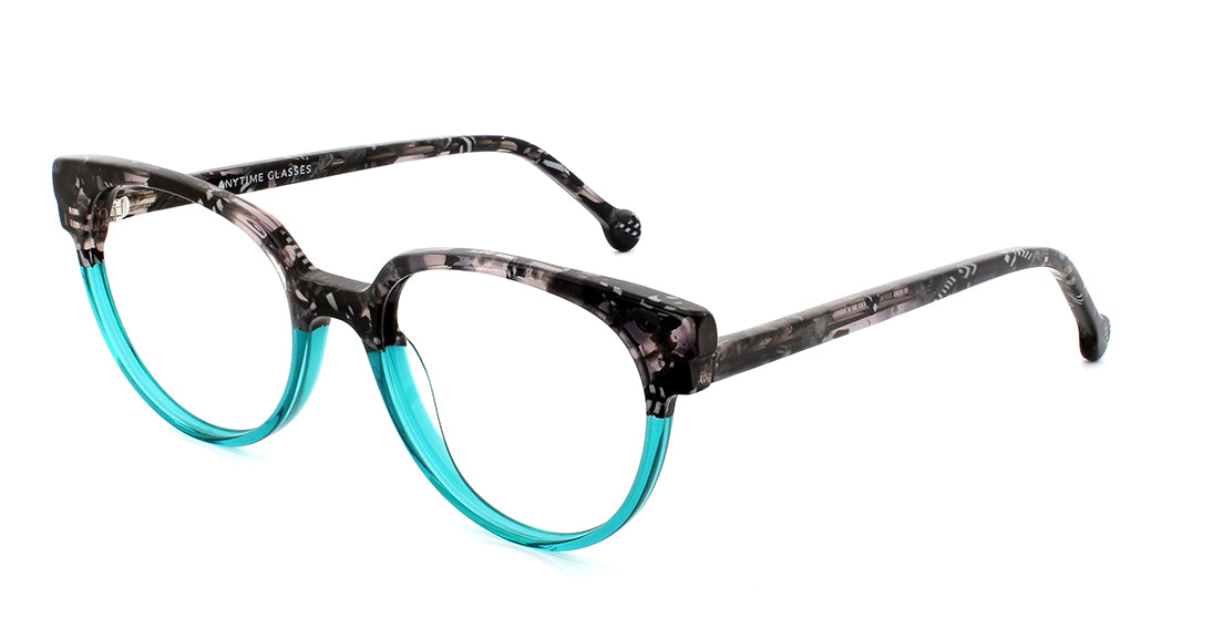 Dazzling Two Tone Round Cateye Reader Frame WD3106